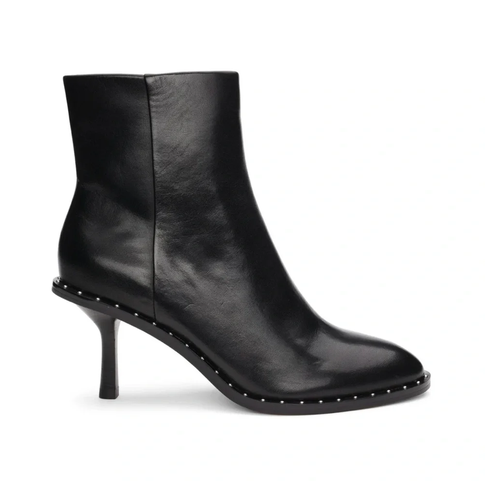 NEW Liverpool Costa Black Leather Boot with Studded Silver Detail Wome…